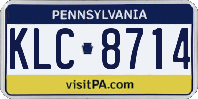 PA license plate KLC8714