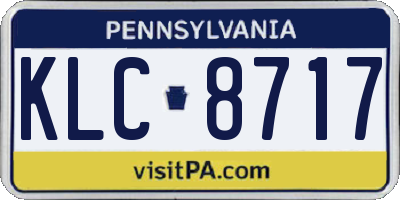 PA license plate KLC8717
