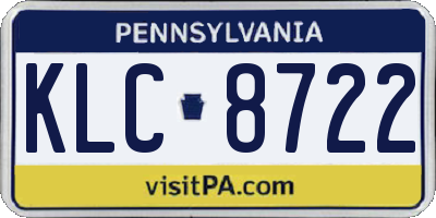 PA license plate KLC8722