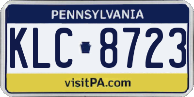 PA license plate KLC8723