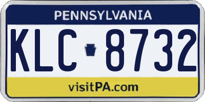 PA license plate KLC8732