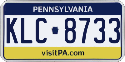 PA license plate KLC8733