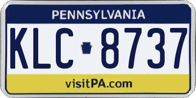 PA license plate KLC8737