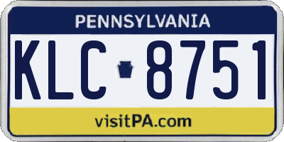 PA license plate KLC8751