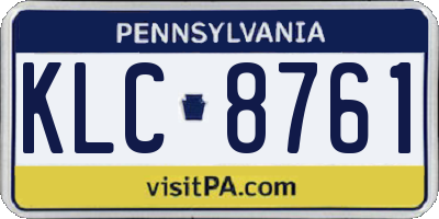 PA license plate KLC8761