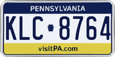 PA license plate KLC8764
