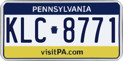 PA license plate KLC8771