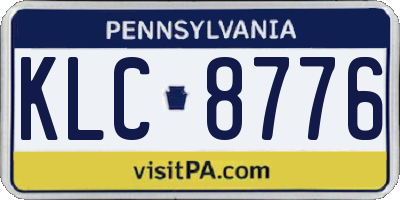 PA license plate KLC8776