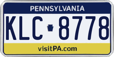 PA license plate KLC8778