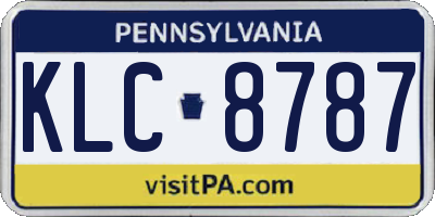 PA license plate KLC8787