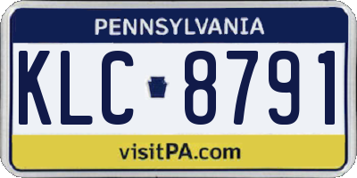 PA license plate KLC8791