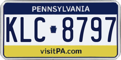 PA license plate KLC8797