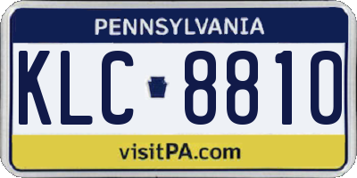 PA license plate KLC8810