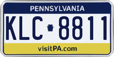 PA license plate KLC8811