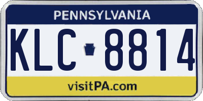 PA license plate KLC8814