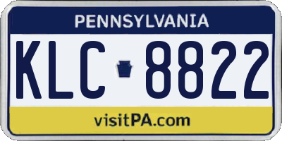 PA license plate KLC8822