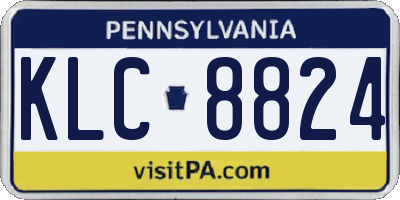 PA license plate KLC8824