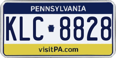 PA license plate KLC8828