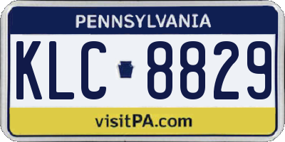 PA license plate KLC8829