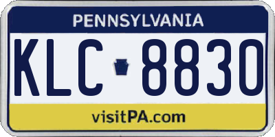 PA license plate KLC8830