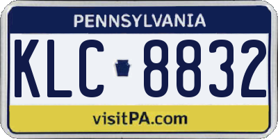 PA license plate KLC8832