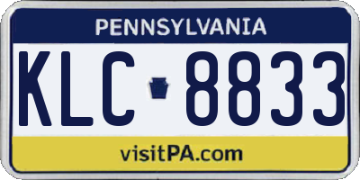 PA license plate KLC8833