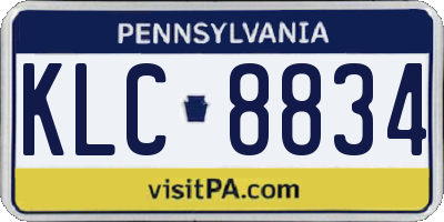 PA license plate KLC8834