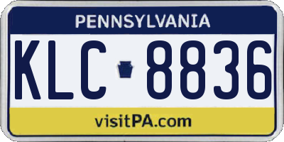 PA license plate KLC8836