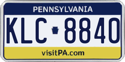 PA license plate KLC8840