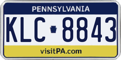PA license plate KLC8843