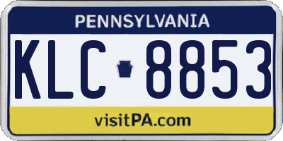 PA license plate KLC8853