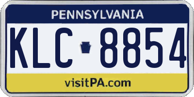 PA license plate KLC8854