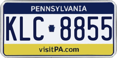 PA license plate KLC8855