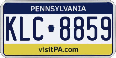PA license plate KLC8859