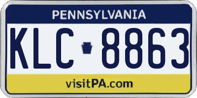 PA license plate KLC8863
