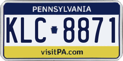 PA license plate KLC8871