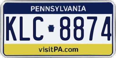 PA license plate KLC8874