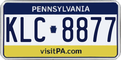 PA license plate KLC8877