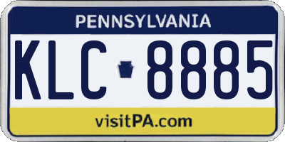 PA license plate KLC8885