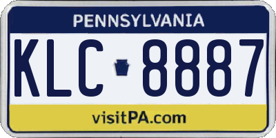 PA license plate KLC8887
