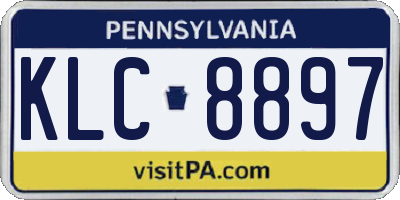 PA license plate KLC8897