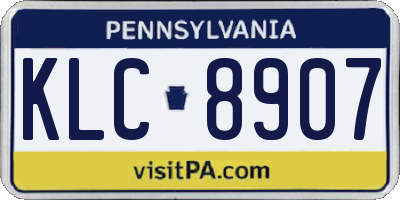 PA license plate KLC8907