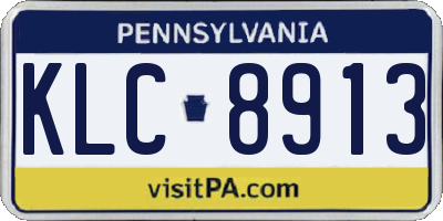 PA license plate KLC8913