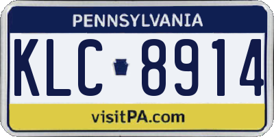 PA license plate KLC8914