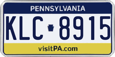 PA license plate KLC8915