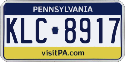 PA license plate KLC8917