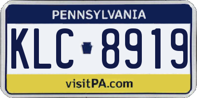 PA license plate KLC8919