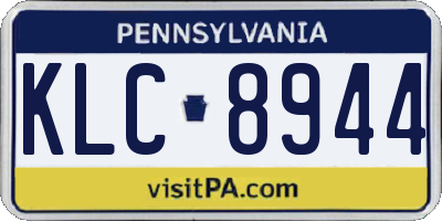 PA license plate KLC8944