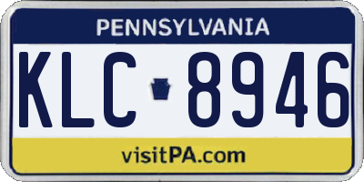 PA license plate KLC8946