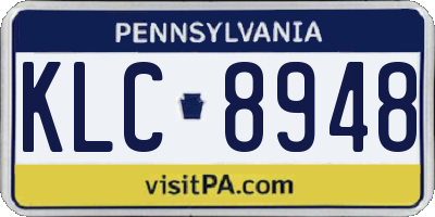 PA license plate KLC8948